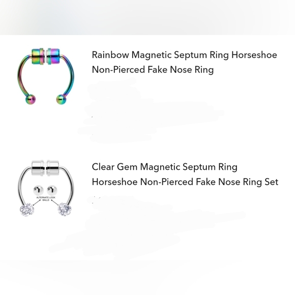 Two magnetic septum piercings!! BRAND NEW! NEVER OPENED!! - Picture 1 of 9
